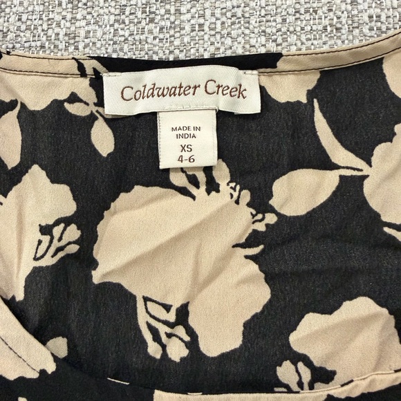 Cold Water Creek Floral Sleeveless Shell - Black and Cream - Picture 4 of 6